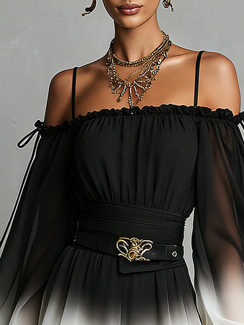 "Czarny i Biały Ombre Kombinezon na Ramiączkach" can be rewritten as "Ombre Kombinezon na Ramiączkach w Kolorze Czarnym i Białym".